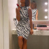 wholesale women s clothing Nihaostyles sleeveless zebra print tight dress NSYSM67026