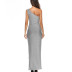 wholesale women s clothing Nihaostyles one-shoulder bright silk elegant dress NSYSM67031