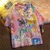 wholesale clothing vendors Nihaostyles loose print all-match short-sleeved summer shirt NSYID67057