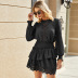 women s lace elastic waist jacquard dress nihaostyles clothing wholesale NSAL72716