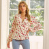women s V-neck long-sleeved printed shirt nihaostyles clothing wholesale NSAL72717