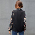 Female‘S Black Print Stitching Long-Sleeved T-Shirt NSAL72729
