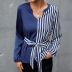 women s V-neck splicing shirt nihaostyles clothing wholesale NSAL72734