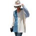 women s solid color stitching shirt nihaostyles clothing wholesale NSAL72735