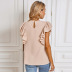 female round neck ruffled shirt nihaostyles clothing wholesale NSAL72738