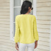 Solid Color V-Neck Lantern Long-Sleeved Chiffon Casual Blouse NSAL72745