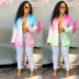 women s casual gradient contrast suit blazer nihaostyles clothing wholesale NSGLS72802