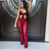 Sexy Sling Deep V Pure Color Fashion Jumpsuit Nihaostyles wholesale clothing vendor NSTYF72880