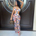 Sexy Sling Deep V Printed Jumpsuit Nihaostyles wholesale clothing vendor NSTYF72887