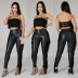 Sexy Wrapped Chest Tassel Slim Trousers 2 Piece Set NSTYF72897