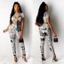 bandage print wrapped chest waist trousers two-piece set Nihaostyles wholesale clothing vendor NSTYF72932