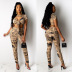 bandage print wrapped chest waist trousers two-piece set Nihaostyles wholesale clothing vendor NSTYF72932
