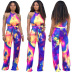 halter printed zipper jumpsuit Nihaostyles wholesale clothing vendor NSTYF72963