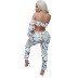 bandage printing neck waist trousers two-piece set Nihaostyles wholesale clothing vendor NSTYF72967