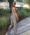 black and white striped bow jumpsuit Nihaostyles wholesale clothing vendor NSTYF72977