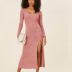 sexy split knit long-sleeved dress Nihaostyles wholesale clothing vendor NSXIA73186