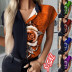 Slim double color matching chiffon lapel shirt Nihaostyles wholesale clothing vendor NSXPF73055