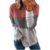 stitching contrast round neck long-sleeved loose sweatshirt Nihaostyles wholesale clothing vendor NSXPF73070