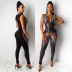 sequined double button jumpsuit Nihaostyles wholesale clothing vendor NSCYF73115