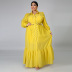 plus size loose solid color dress Nihaostyles wholesale clothing vendor NSCYF73127