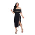 sexy one-neck split hip dress Nihaostyles wholesale clothing vendor NSCYF73128