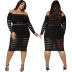 Plus Size Solid Color Dress NSCYF73134