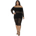 Plus Size Solid Color Dress NSCYF73134