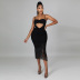 women s sling sleeveless navel fringe zipper dress nihaostyles clothing wholesale NSCYF73162