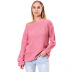 women s solid color loose oblique collar long sleeve knitted sweater nihaostyles clothing wholesale NSSX73196