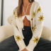 women s small flower single-breasted long-sleeved knitted cardigan nihaostyles clothing wholesale NSSX73198