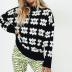 women s loose round neck long-sleeved flower sweater nihaostyles clothing wholesale NSSX73202