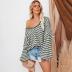 women s wave striped loose knitted pullover sweater nihaostyles clothing wholesale NSSX73205