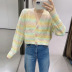 women s rainbow stripes gradient color twist knit cardigan nihaostyles clothing wholesale NSSX73206