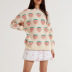 Strawberry Embroidery Round Neck Long-Sleeved Pullover Sweater NSSX73216