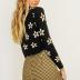 Round Neck Long-Sleeved Flower Embroidery Knitted Cardigan NSSX73222