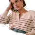 women s loose striped round neck single-breasted long-sleeved pullover sweater nihaostyles clothing wholesale NSSX73230