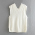 women s loose slit V-neck sleeveless knitted mid-length vest nihaostyles clothing wholesale NSSX73247