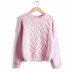 Loose Thick Needle Check Knit Pullover Sweater NSSX73249