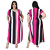 casual V-neck large size short-sleeved dress Nihaostyles wholesale clothing vendor NSCYF73301