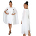 pure color cloak long-sleeved round neck A-line dress Nihaostyles wholesale clothing vendor NSCYF73304