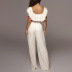 fashion ruffled crop top wide-leg trousers two-piece set Nihaostyles wholesale clothing vendor NSHT73314