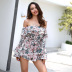 women s floral long-sleeved jumpsuit with belt nihaostyles clothing wholesale NSJM73323