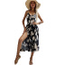 women s printed sling split dress nihaostyles clothing wholesale NSJM73329