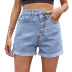 women s curled denim shorts nihaostyles clothing wholesale NSJM73334