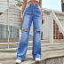 women s ripped straight loose wide-leg gradient jeans nihaostyles clothing wholesale NSJM73348