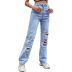 women s ripped straight leg jeans nihaostyles clothing wholesale NSJM73356