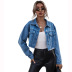 Women s Loose Short Denim Jacket nihaostyles clothing wholesale NSJM73362
