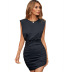 women s shoulder pads waist slim dress nihaostyles clothing wholesale NSJM73364