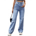 women s high-waist straight slim jeans nihaostyles clothing wholesale NSJM73371