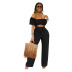 solid color one-shoulder wide-leg jumpsuit Nihaostyles wholesale clothing vendor NSYDF73376